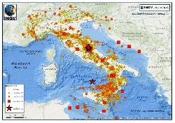 La sismicità in Italia nel 2016.