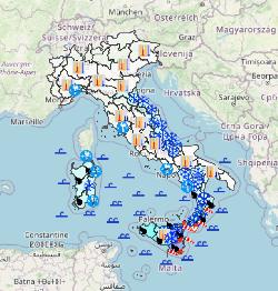 Meteo Protezione Civile: Giovedì 8 Febbraio forte maltempo e venti di tempesta su Sicilia e Calabria